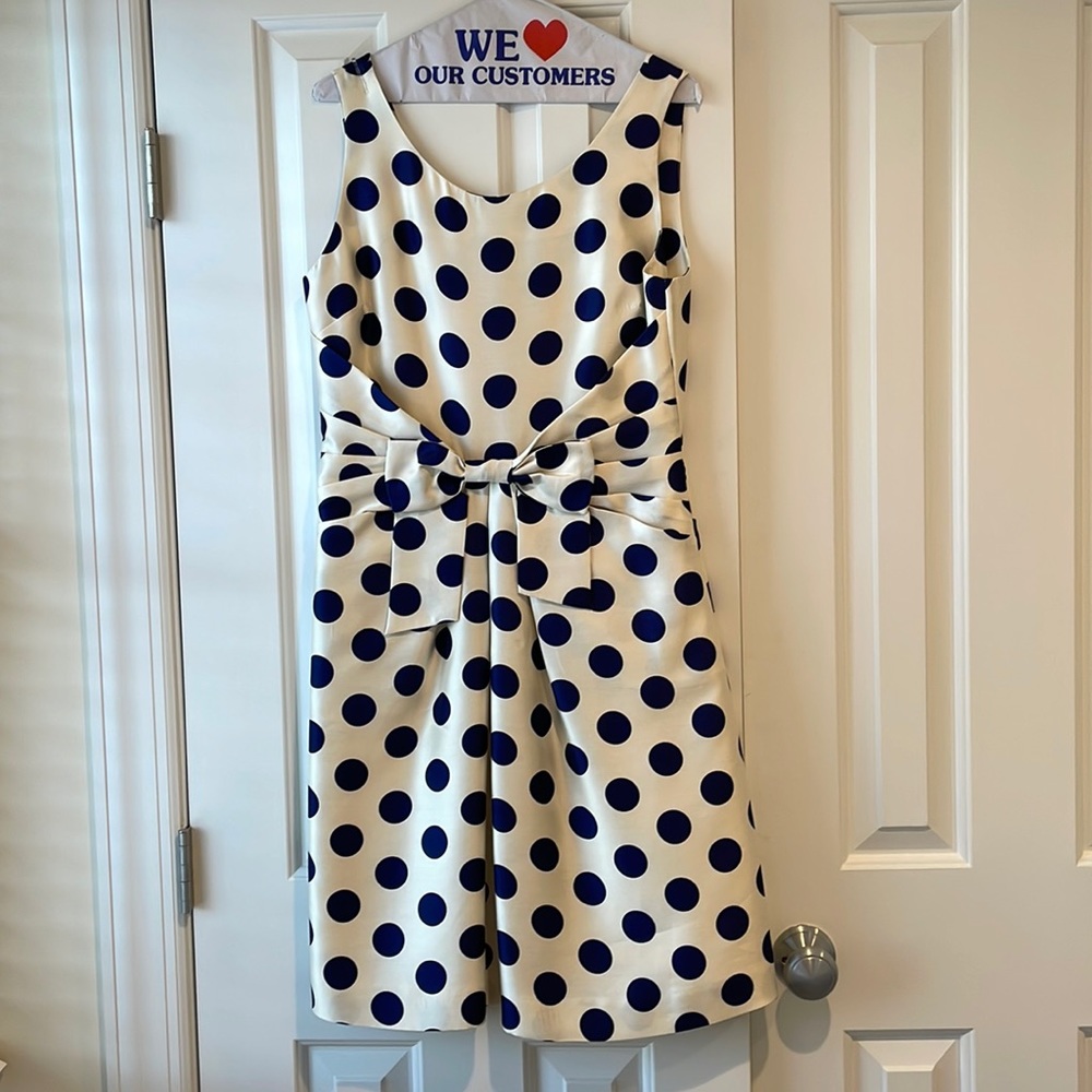 Kate Spade white with baby poka dot silk dress!